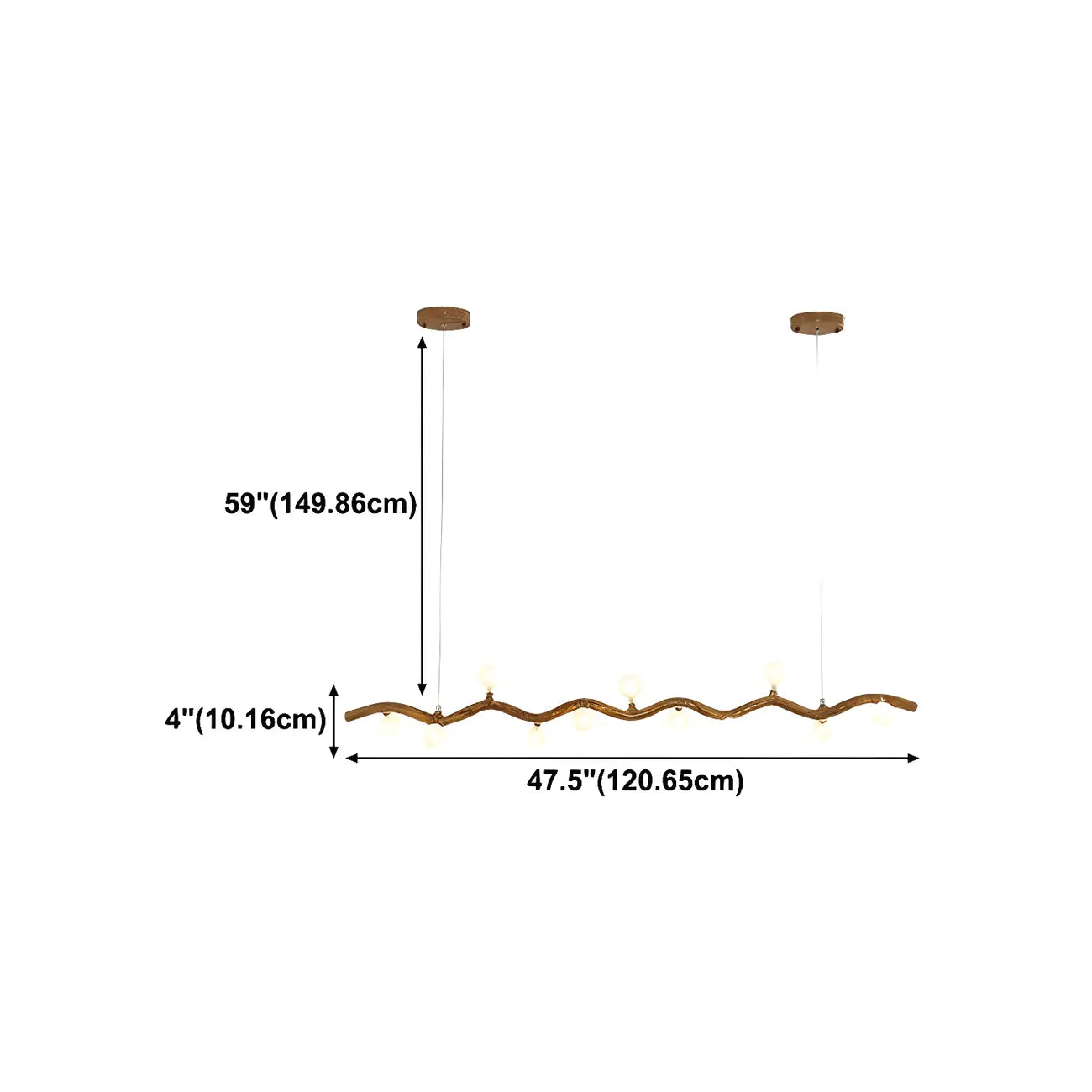 Modern Brown Glass Linear Island Pendant Light