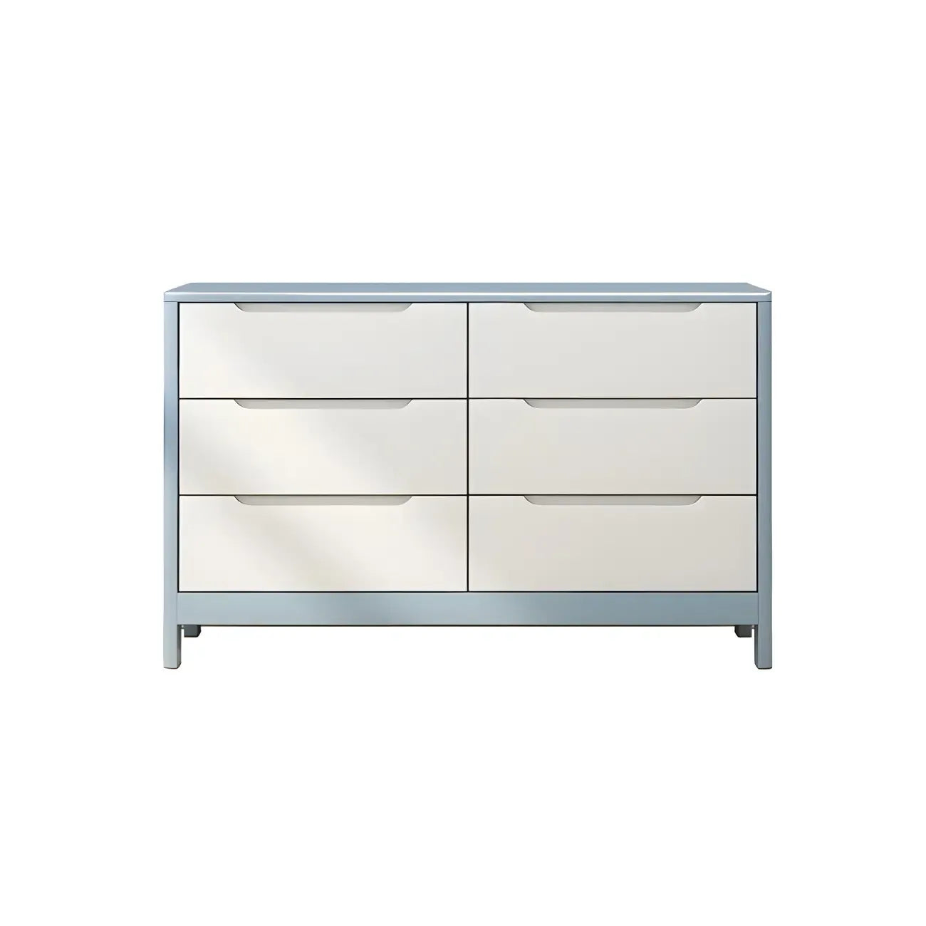 Horizontal Natural Rubberwood Dressers with 6-Drawer