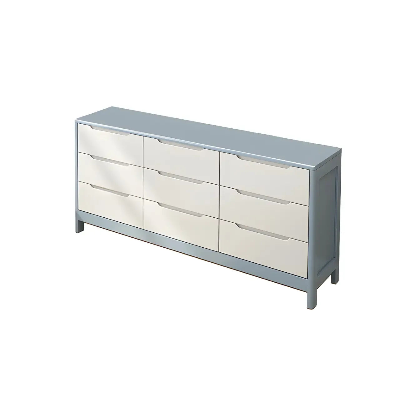 Horizontal Natural Rubberwood Dressers with 6-Drawer