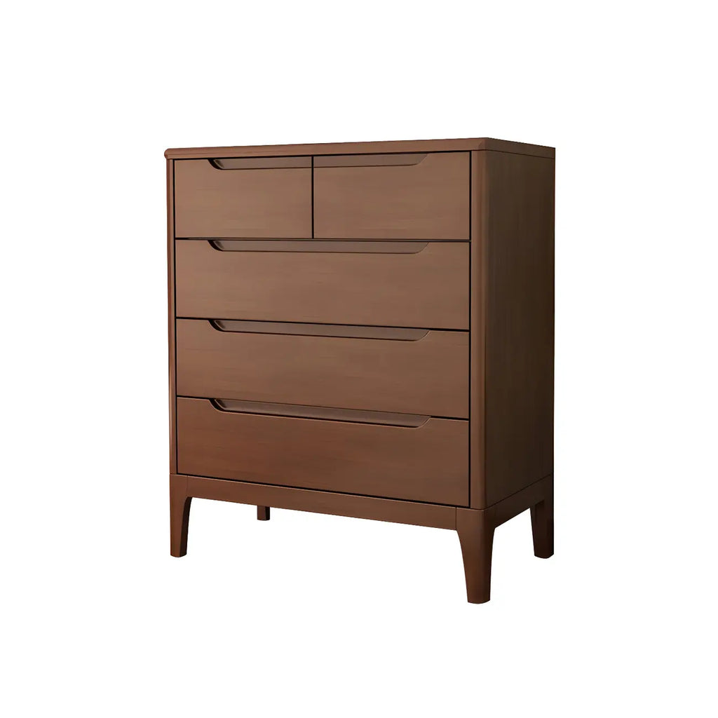 Horizontal Natural Rubberwood Dressers with 6-Drawer