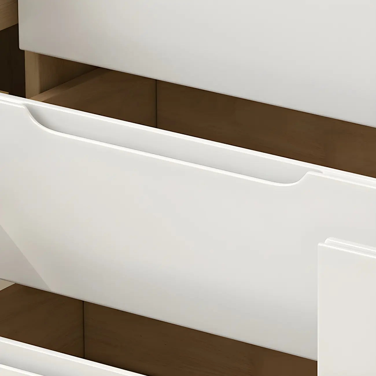 Horizontal Natural Rubberwood Dressers with 6-Drawer