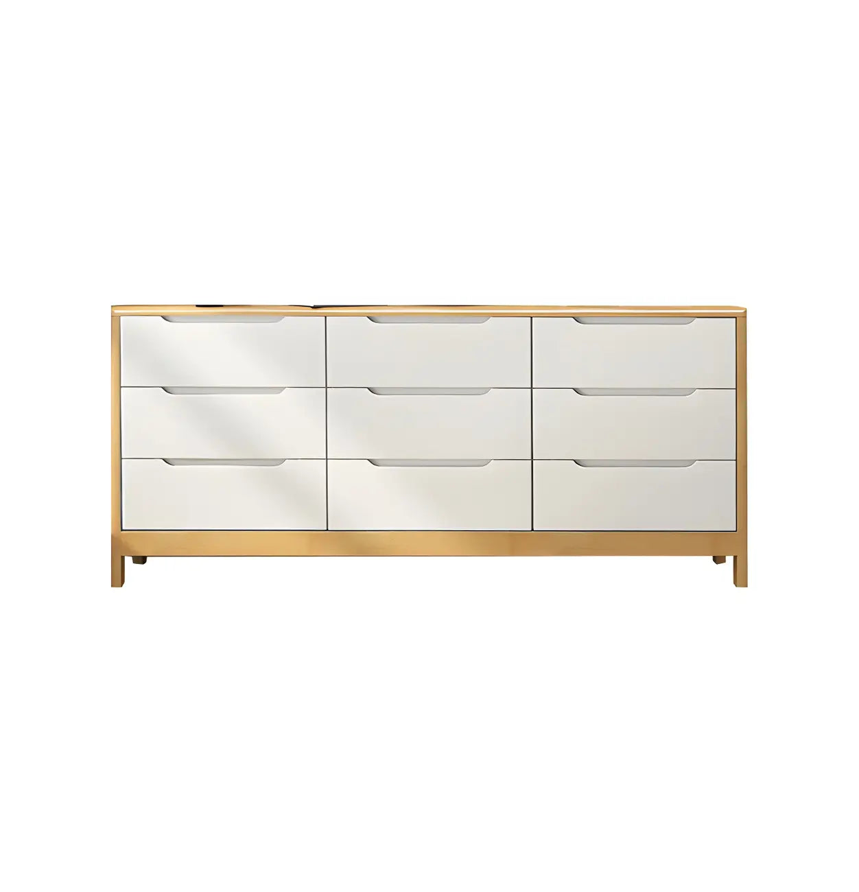Horizontal Natural Rubberwood Dressers with 6-Drawer