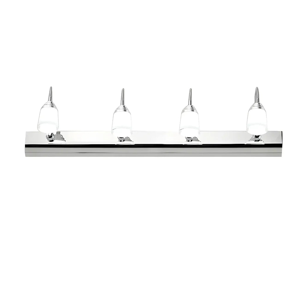 Modern Chrome LED Bathroom Vanity Light with White Shade