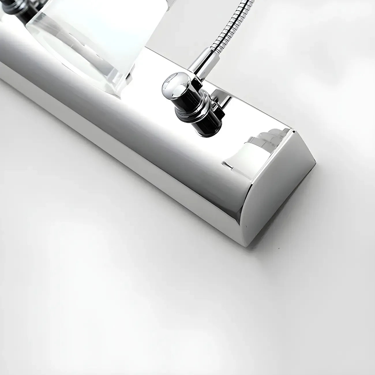 Modern Chrome LED Bathroom Vanity Light with White Shade