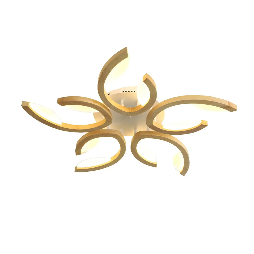 Nordic Wooden Semi Flush Mount Ceiling Light with 3-9 Light