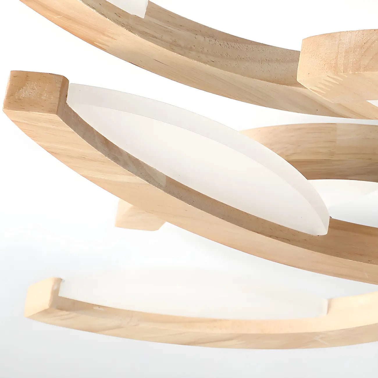 Nordic Wooden Semi Flush Mount Ceiling Light with 3-9 Light