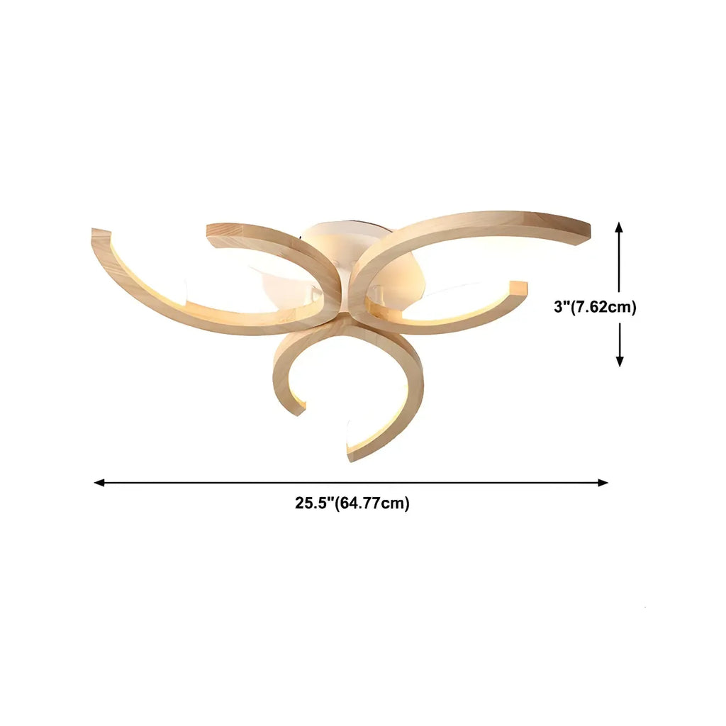 Nordic Wooden Semi Flush Mount Ceiling Light with 3-9 Light