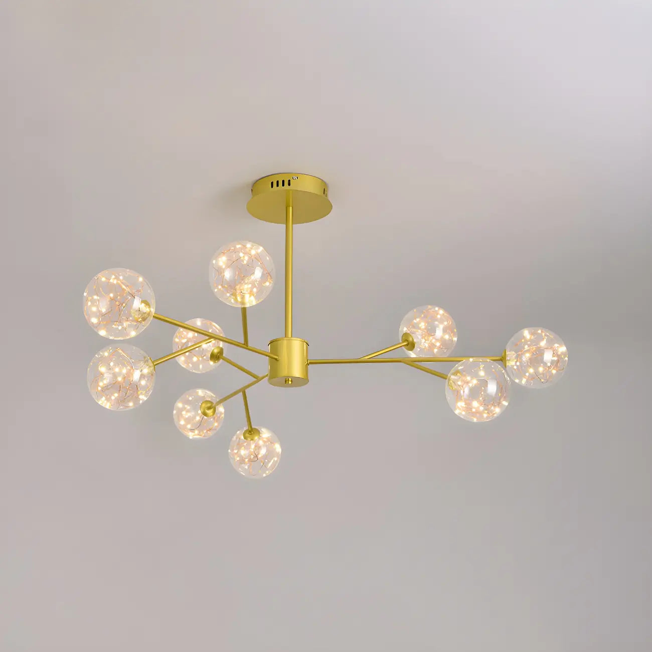 Modern Golden Globe Sputnik Chandelier for Living Room