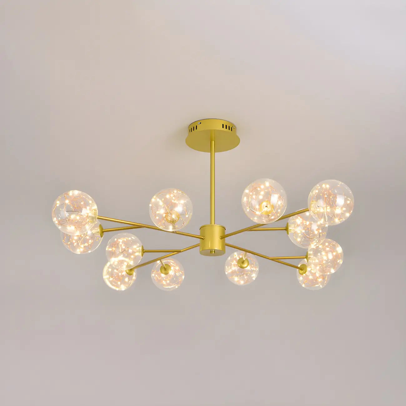 Modern Golden Globe Sputnik Chandelier for Living Room
