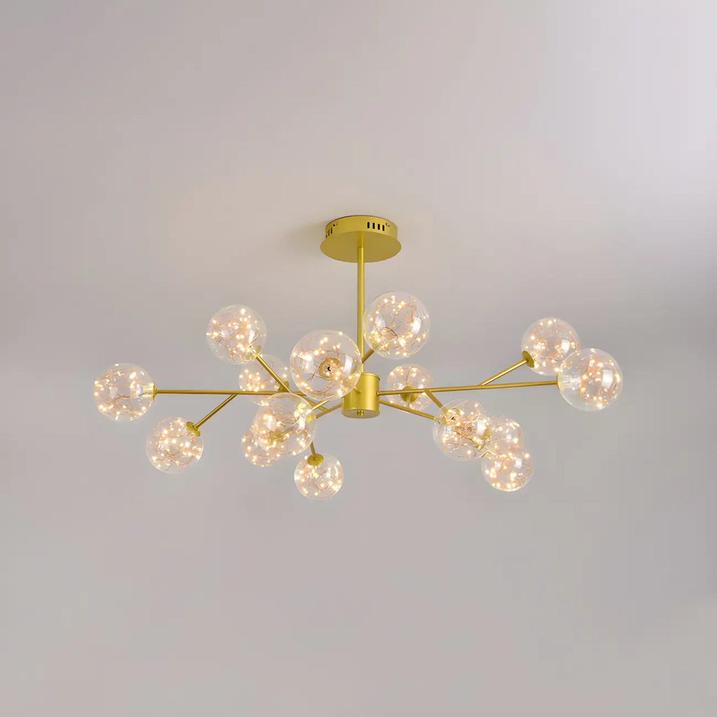 Modern Golden Globe Sputnik Chandelier for Living Room
