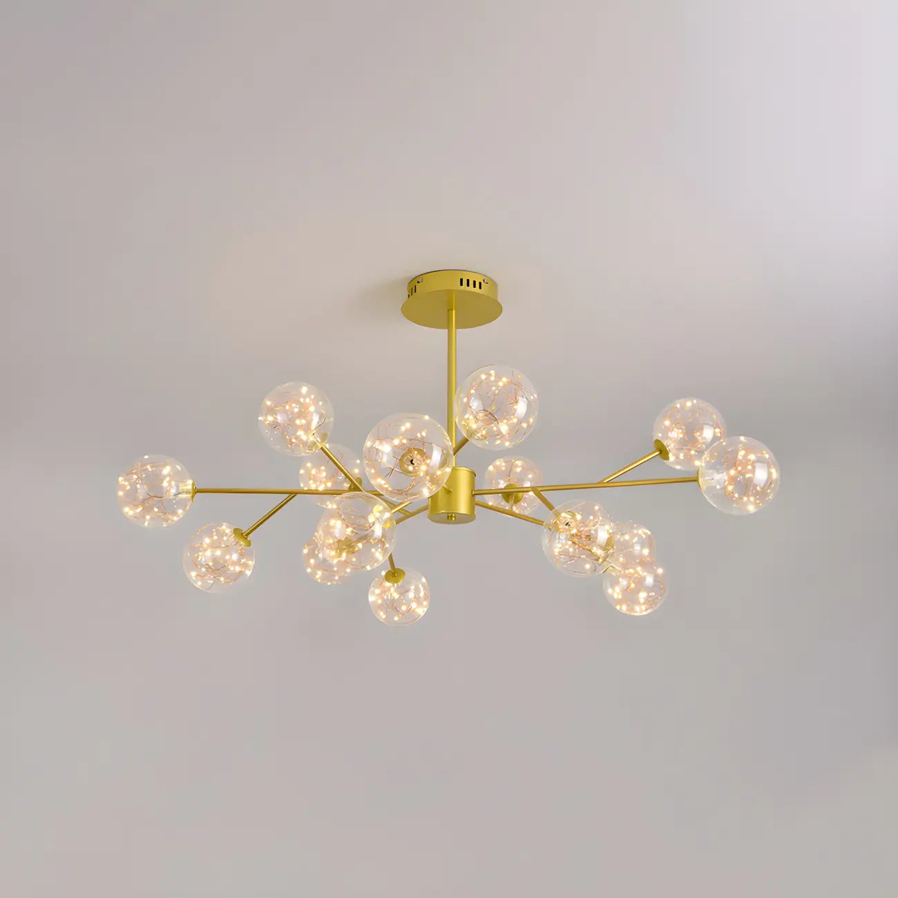 Modern Golden Globe Sputnik Chandelier for Living Room