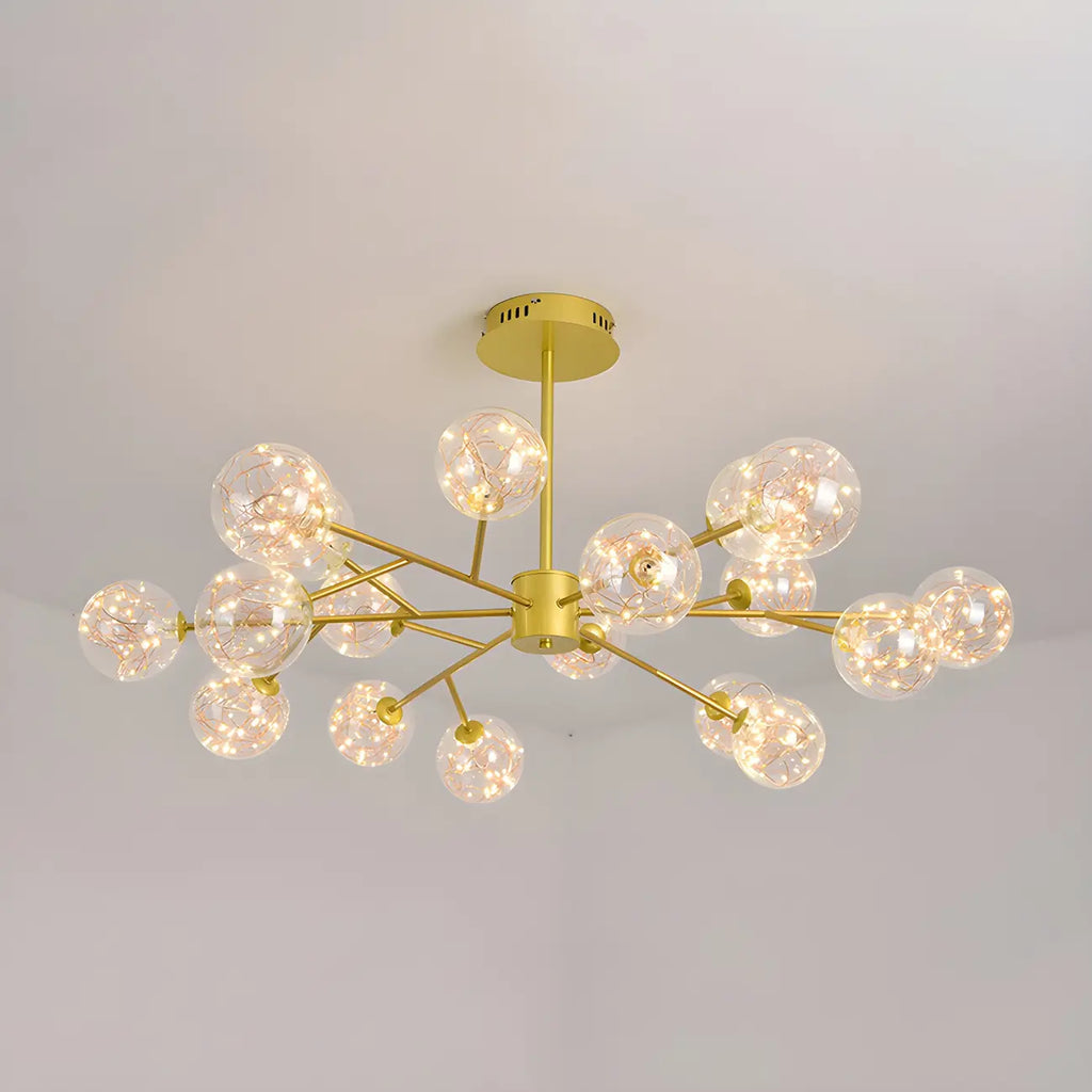 Modern Golden Globe Sputnik Chandelier for Living Room