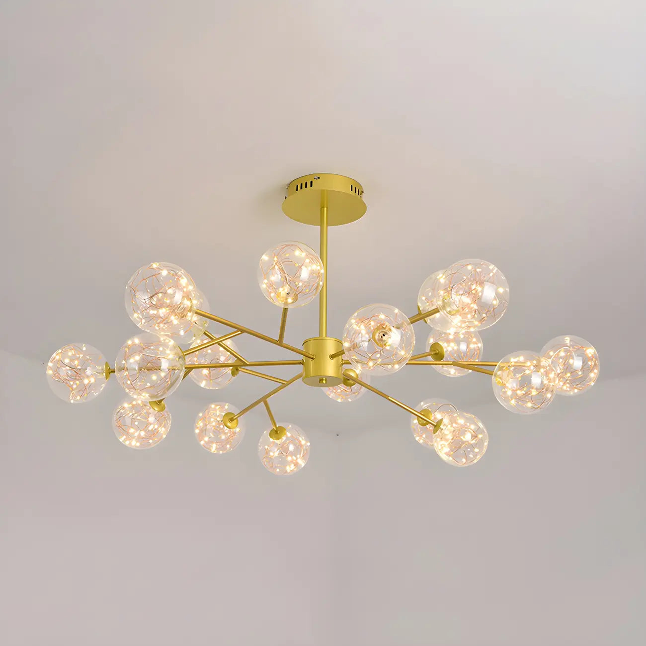 Modern Golden Globe Sputnik Chandelier for Living Room