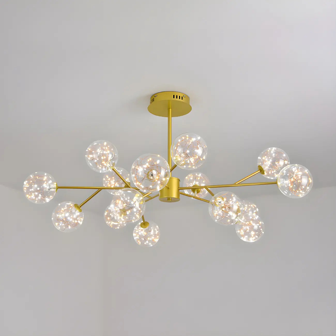 Modern Golden Globe Sputnik Chandelier for Living Room