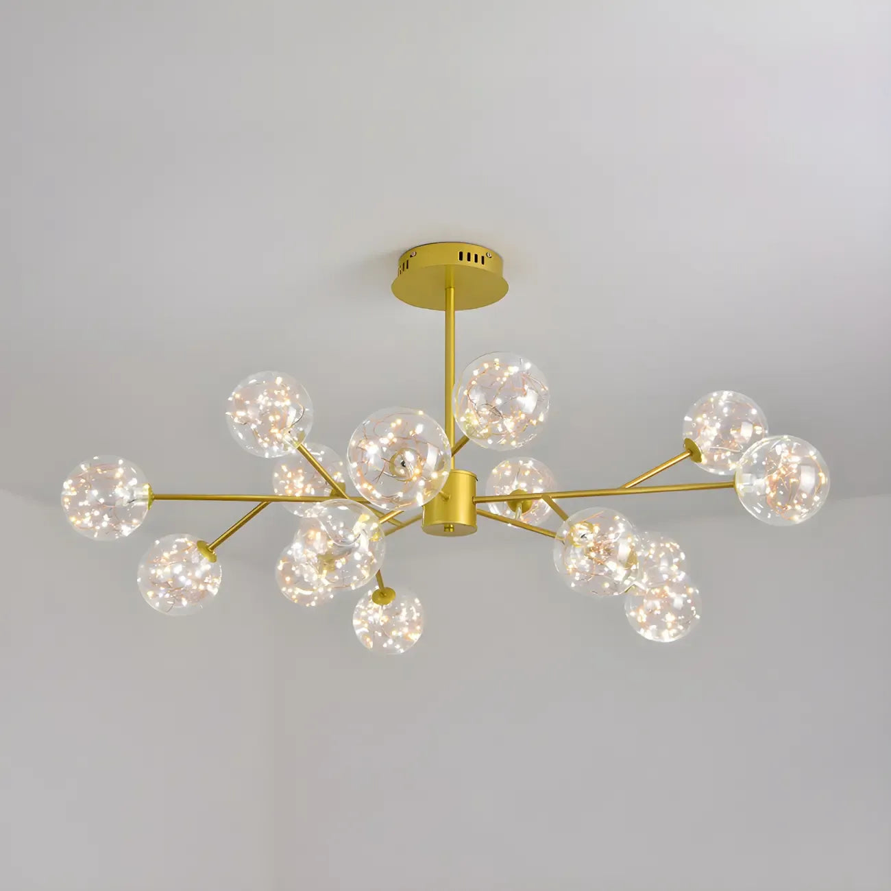 Modern Golden Globe Sputnik Chandelier for Living Room