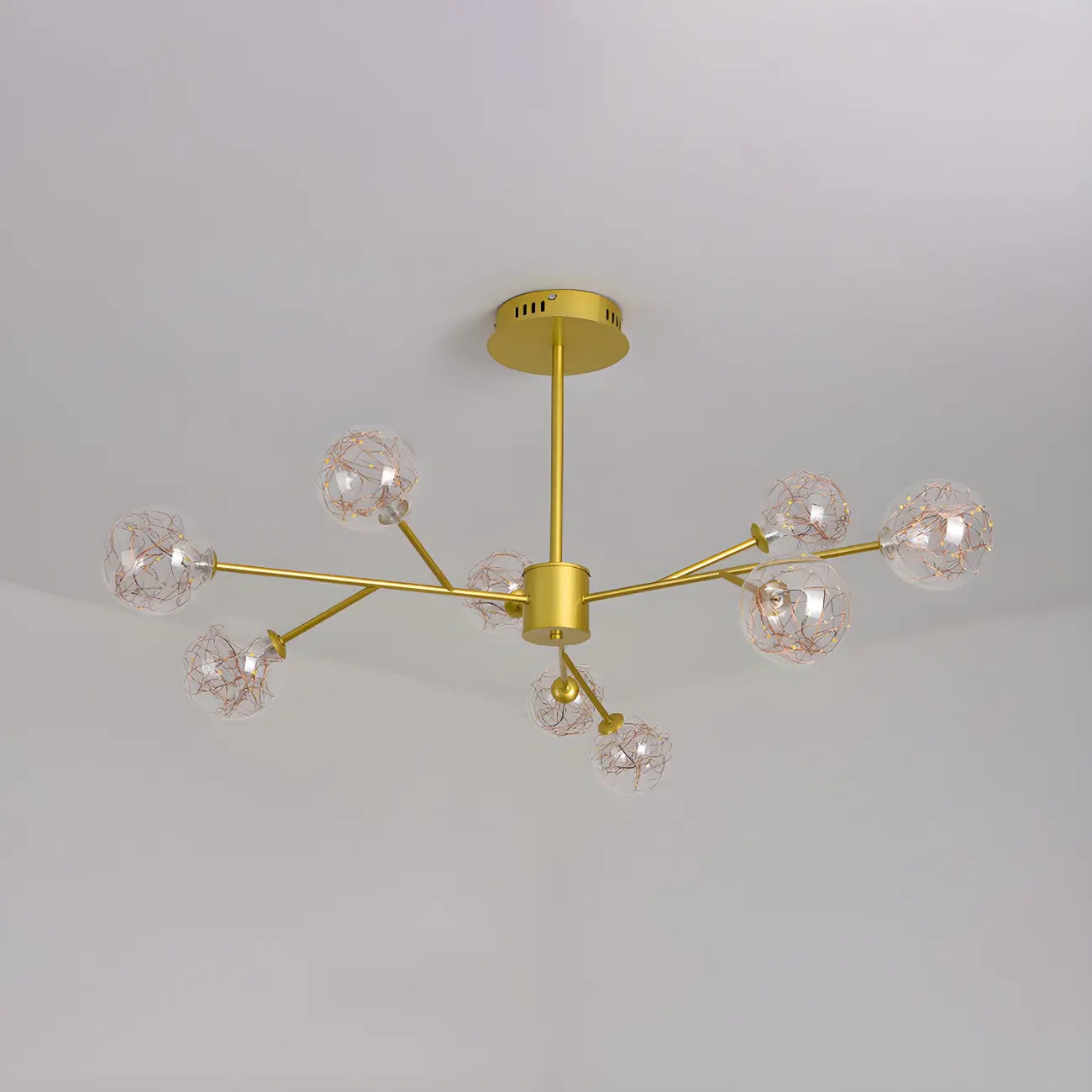 Modern Golden Globe Sputnik Chandelier for Living Room