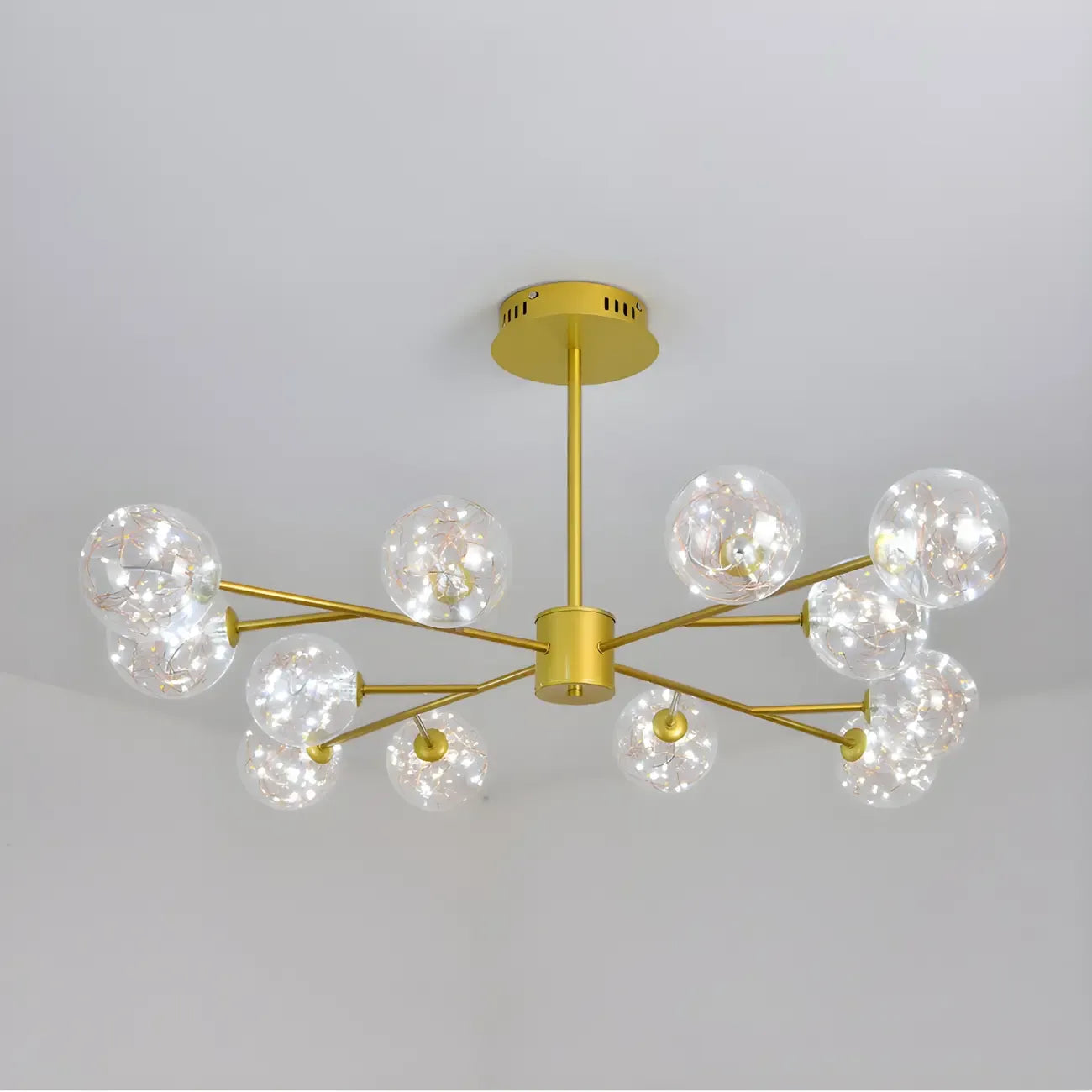 Modern Golden Globe Sputnik Chandelier for Living Room