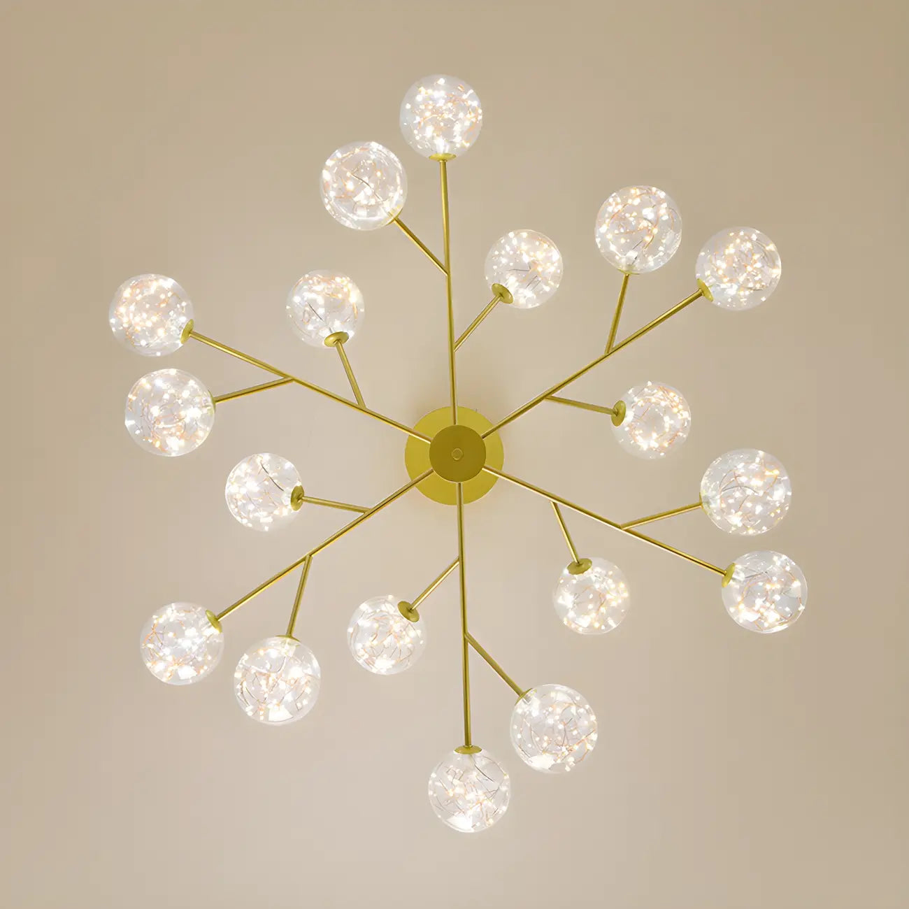 Modern Golden Globe Sputnik Chandelier for Living Room