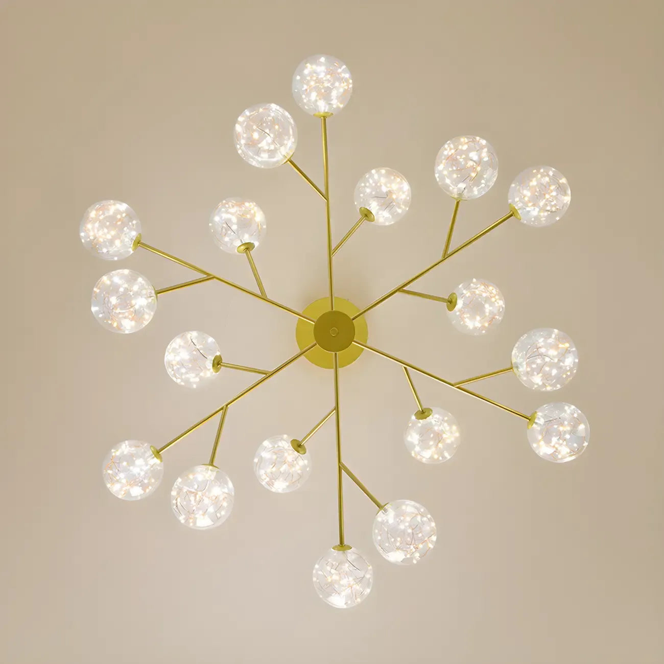 Modern Golden Globe Sputnik Chandelier for Living Room