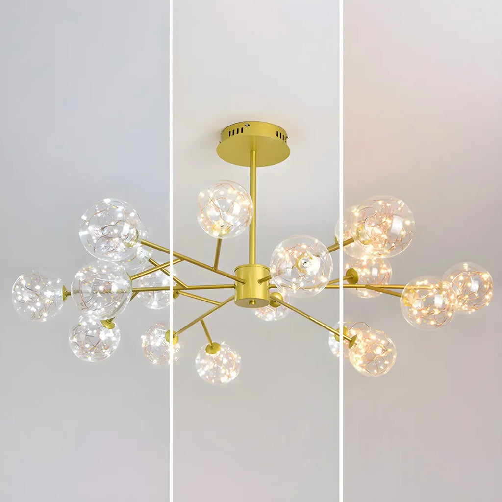 Modern Golden Globe Sputnik Chandelier for Living Room