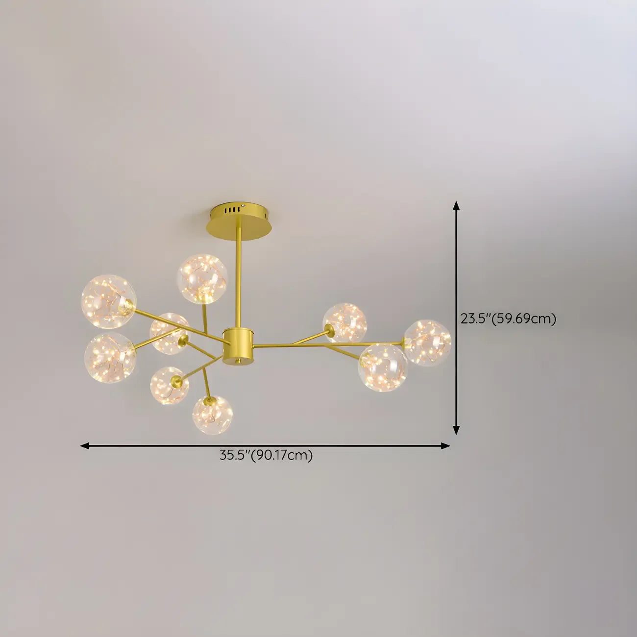 Modern Golden Globe Sputnik Chandelier for Living Room