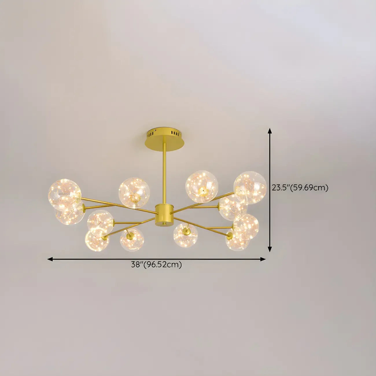 Modern Golden Globe Sputnik Chandelier for Living Room