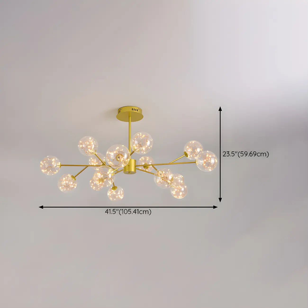 Modern Golden Globe Sputnik Chandelier for Living Room