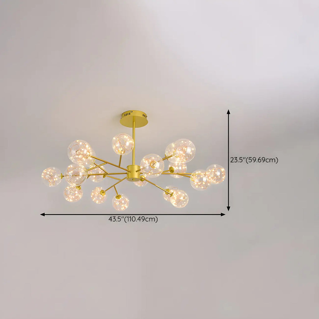 Modern Golden Globe Sputnik Chandelier for Living Room
