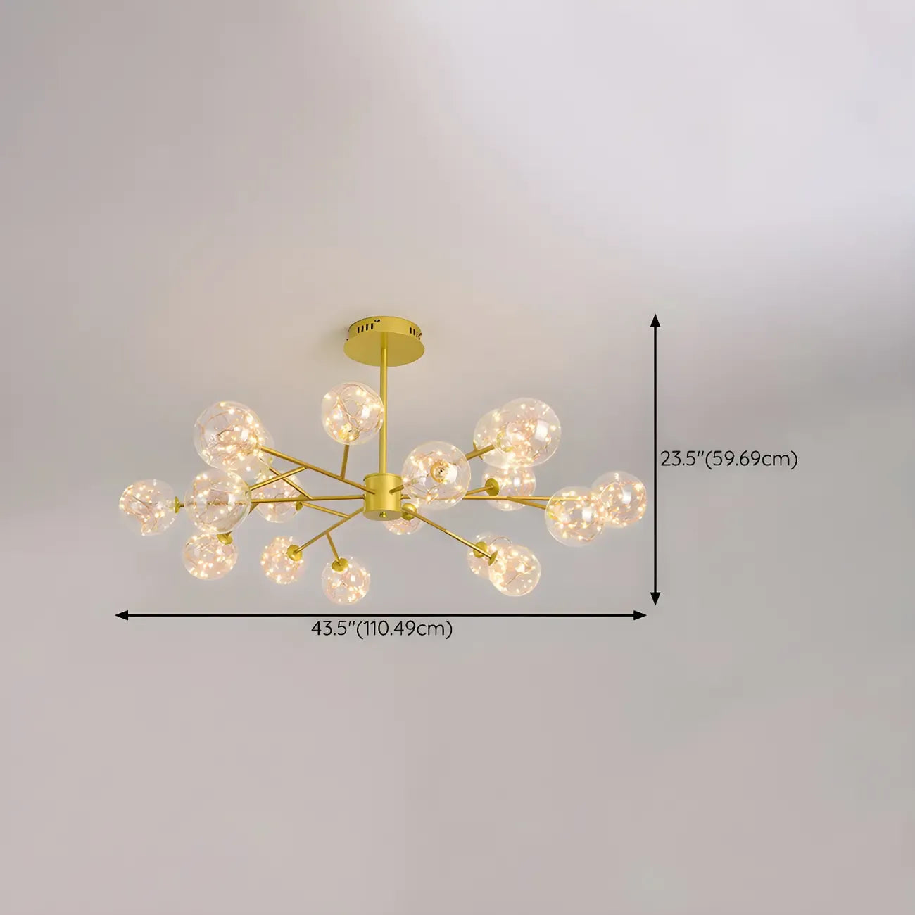 Modern Golden Globe Sputnik Chandelier for Living Room