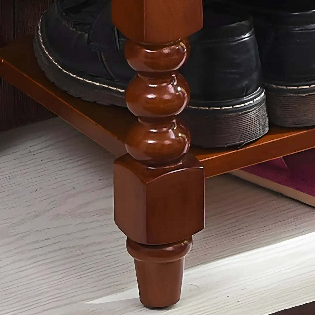 Victorian Solid Wood Flip-Top Shoe Storage Entryway Bench