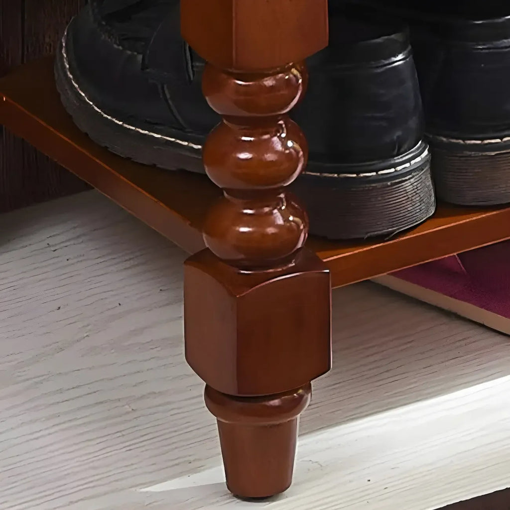Victorian Solid Wood Flip-Top Shoe Storage Entryway Bench