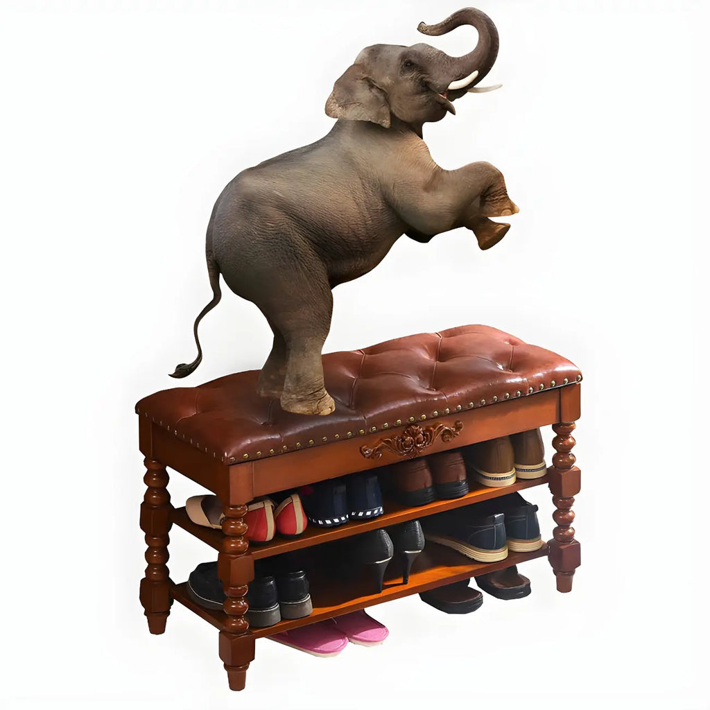 Victorian Solid Wood Flip-Top Shoe Storage Entryway Bench