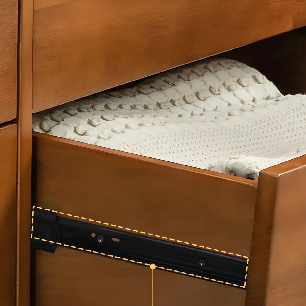 Stylish Pine Wooden Black Double Dresser