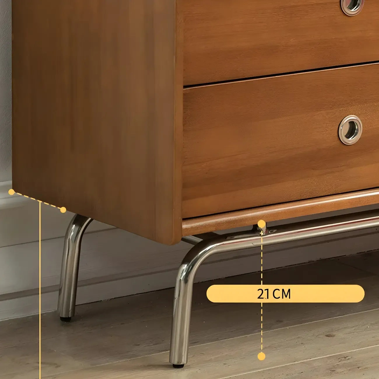 Stylish Pine Wooden Black Double Dresser