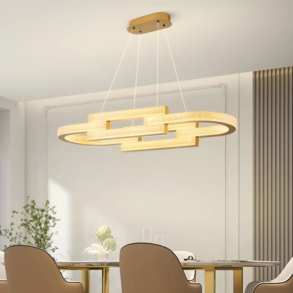 Artistic Modern Gold Oval Pendant Light for Kitchen