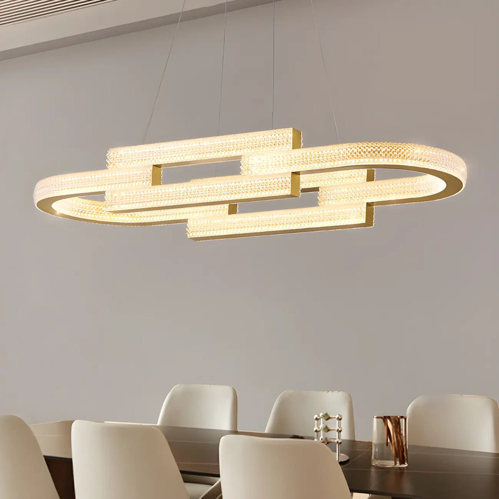 Artistic Modern Gold Oval Pendant Light for Kitchen