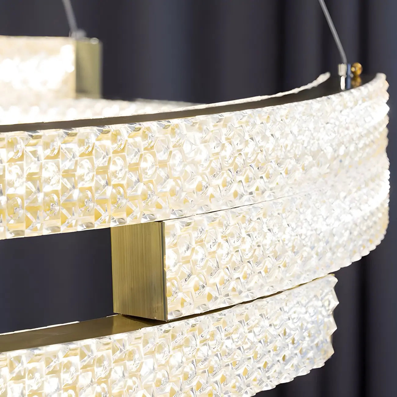 Artistic Modern Gold Oval Pendant Light for Kitchen