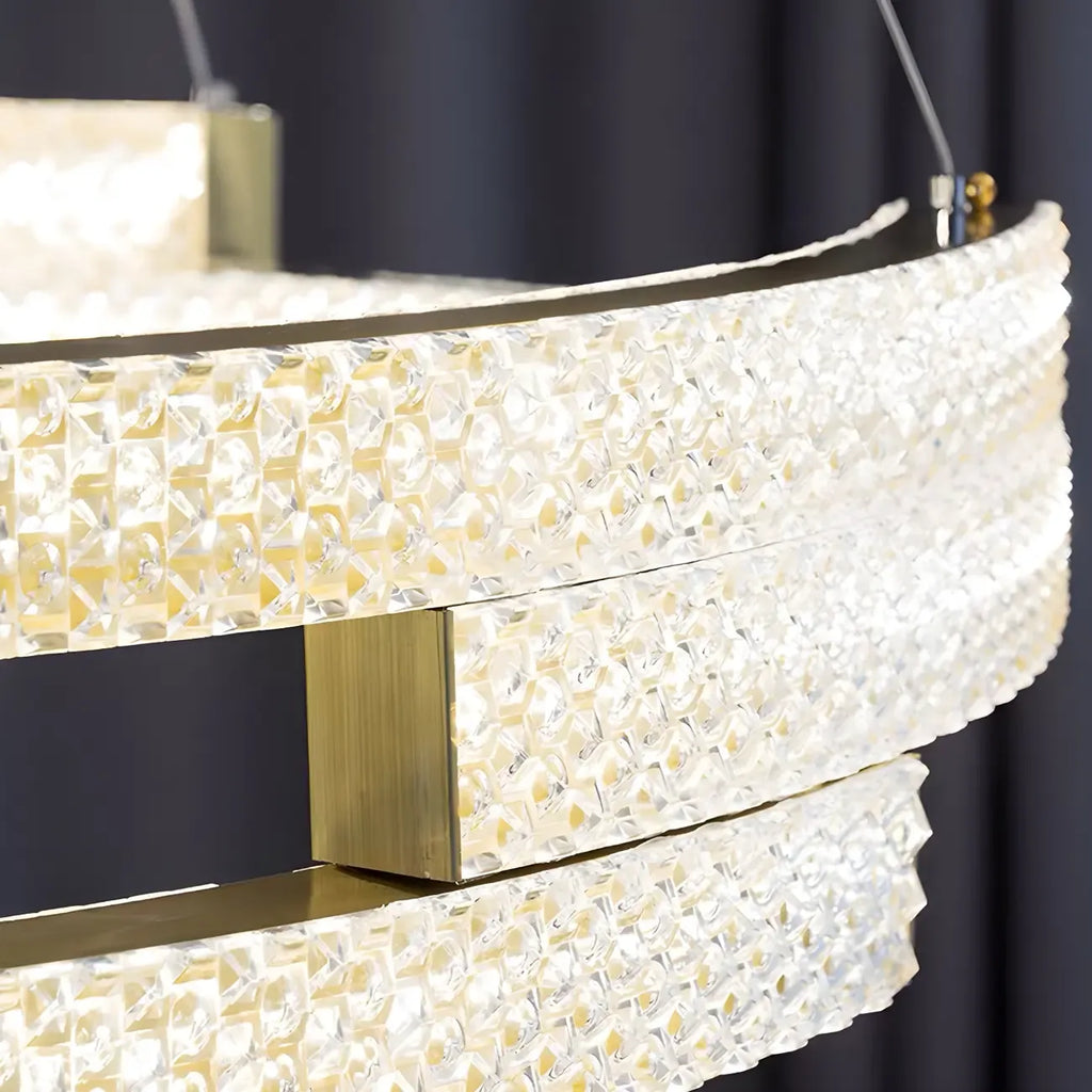 Artistic Modern Gold Oval Pendant Light for Kitchen