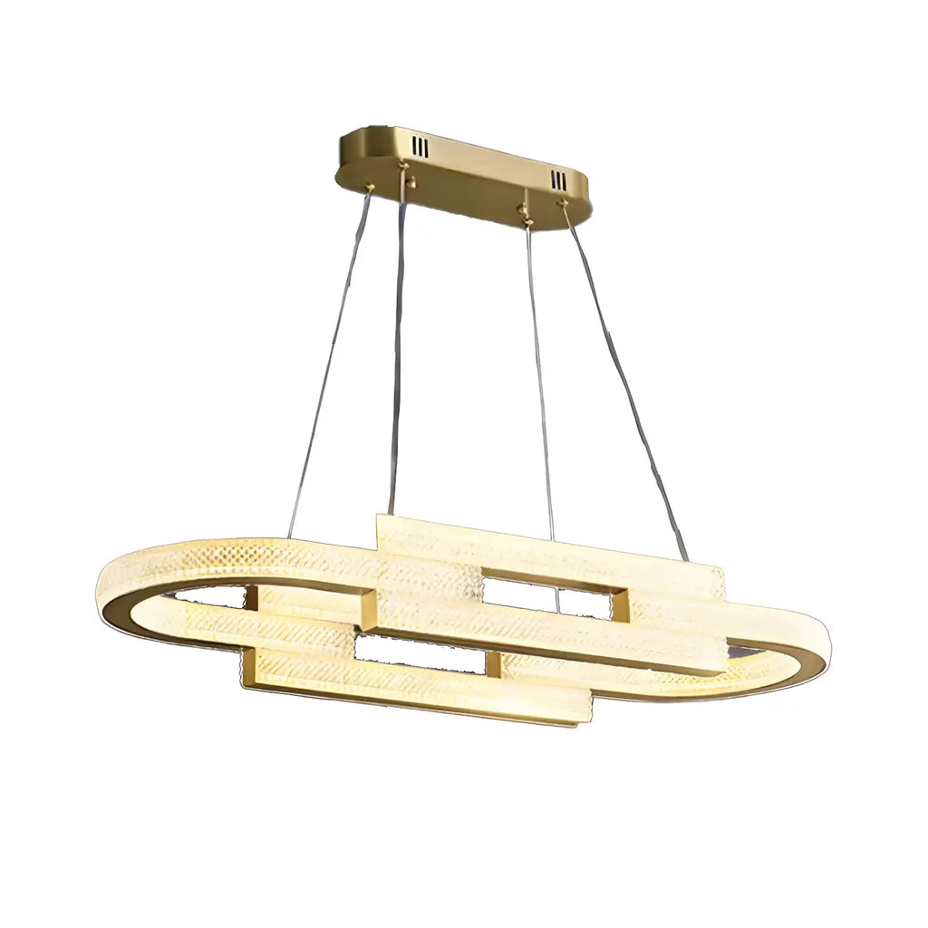 Artistic Modern Gold Oval Pendant Light for Kitchen
