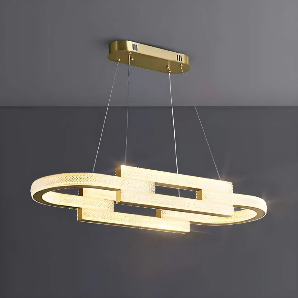 Artistic Modern Gold Oval Pendant Light for Kitchen