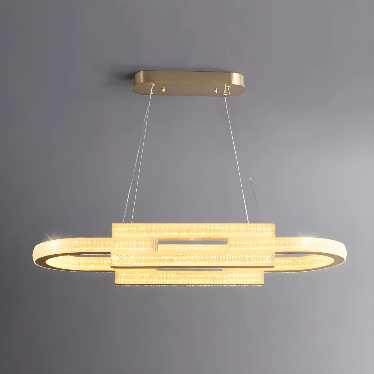 Artistic Modern Gold Oval Pendant Light for Kitchen