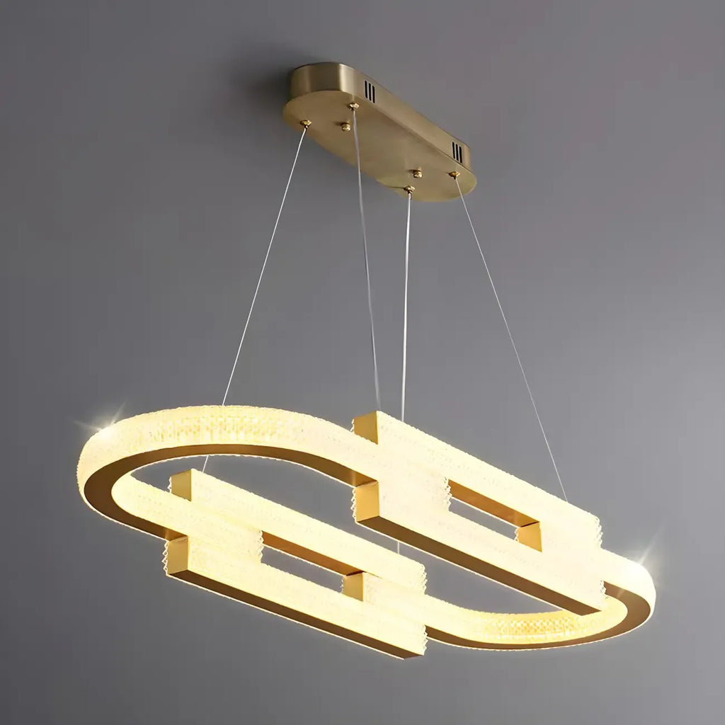 Artistic Modern Gold Oval Pendant Light for Kitchen