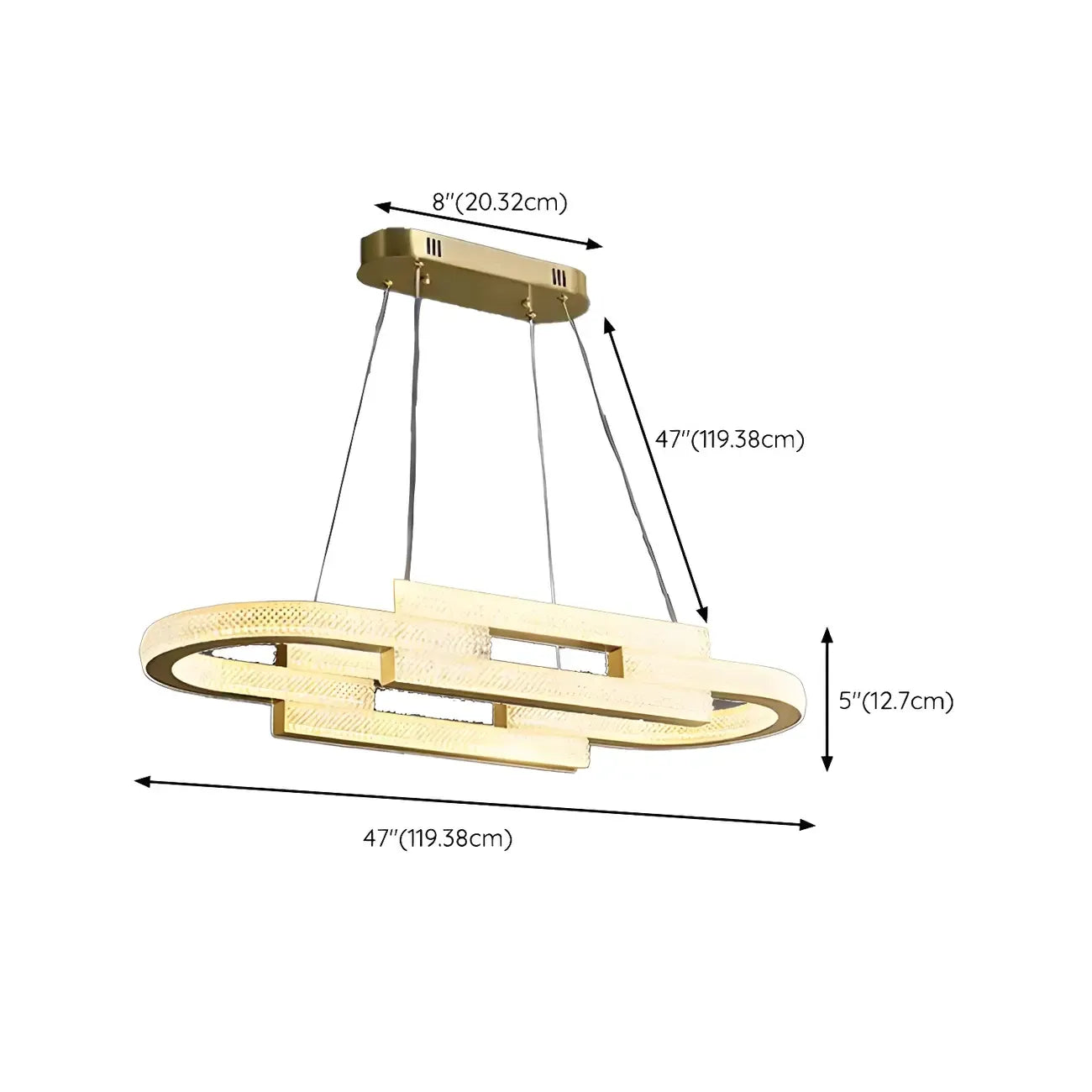 Artistic Modern Gold Oval Pendant Light for Kitchen