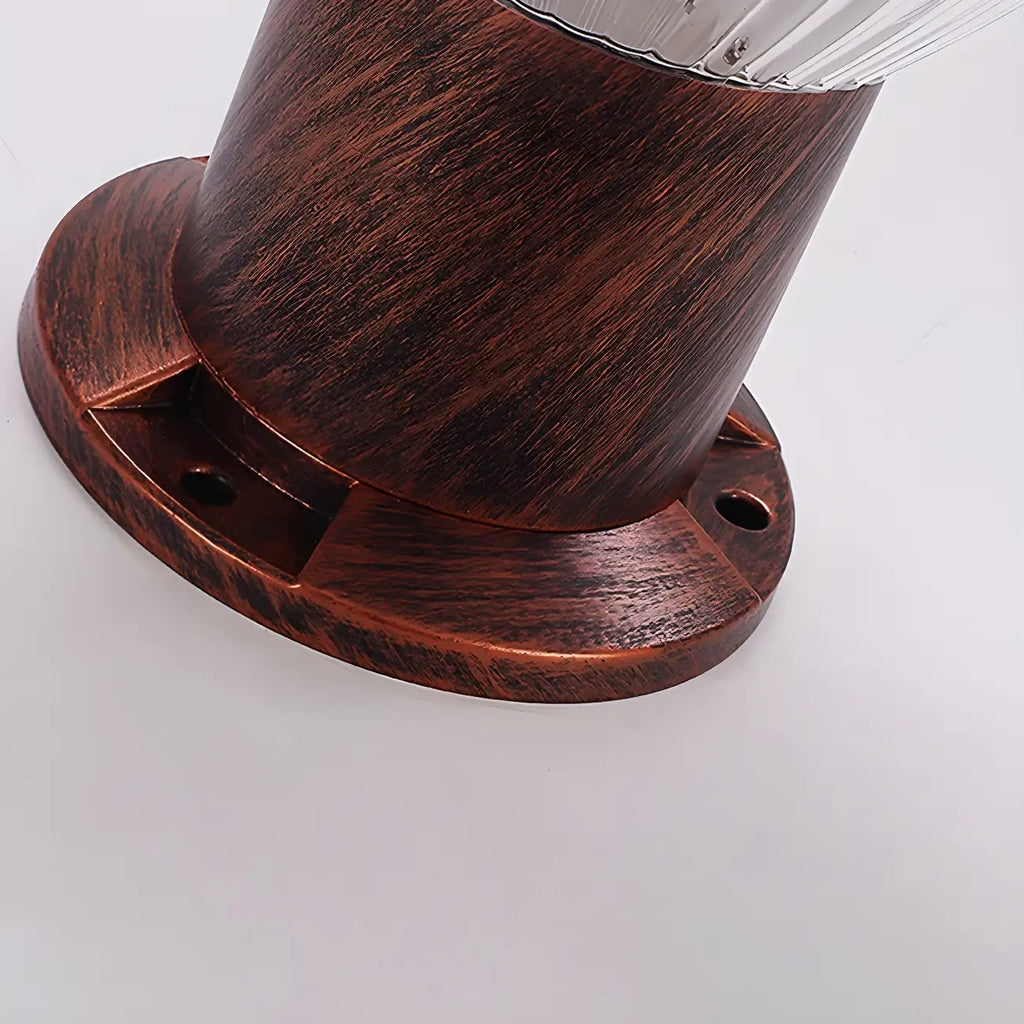 Solar Metal Cone Clear Shade Outdoor Post Lights