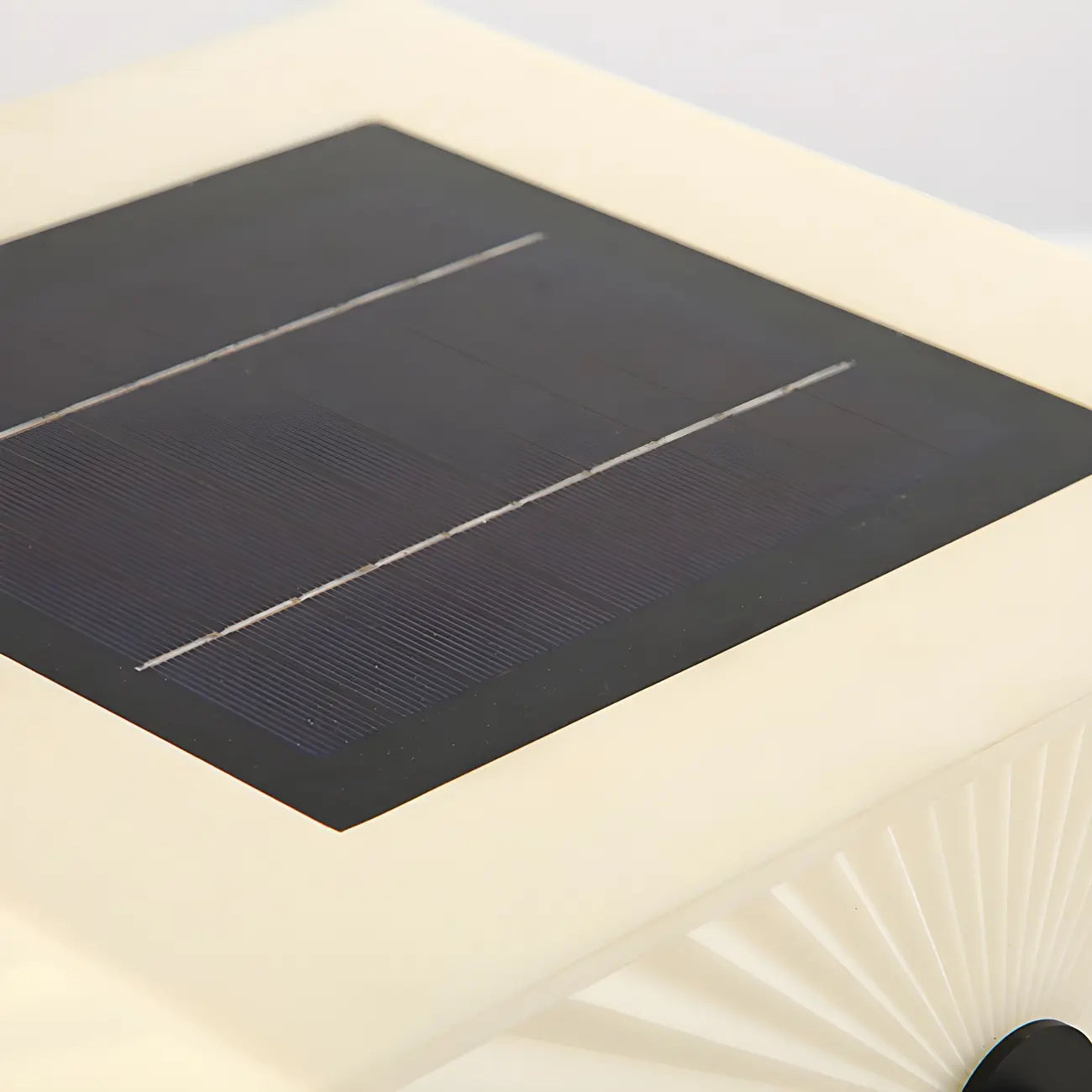 Black Elegant Bracket Post Cap Light with Beige Cubic Shade