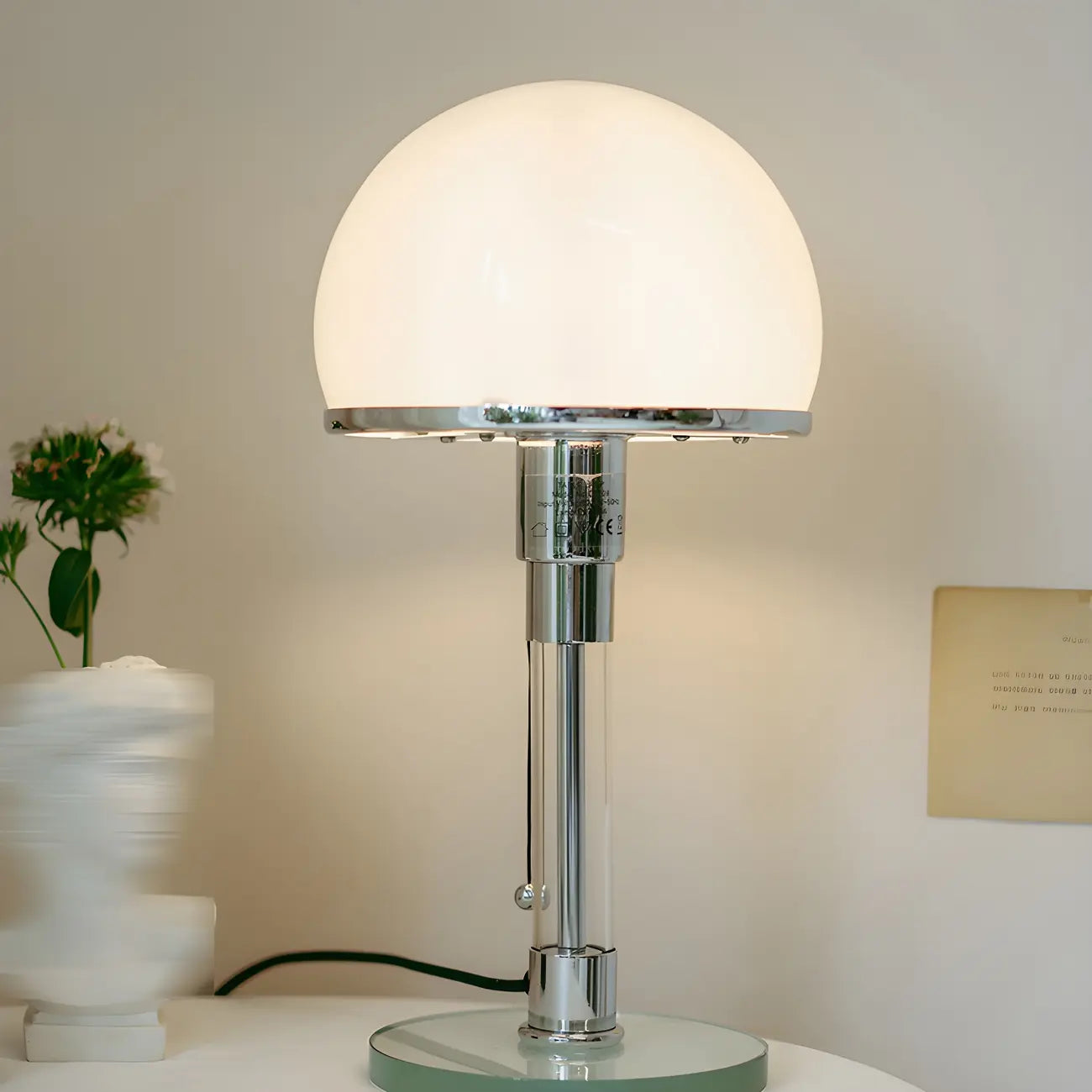Minimalist  Dome Task Table Lamp with Pull Chain