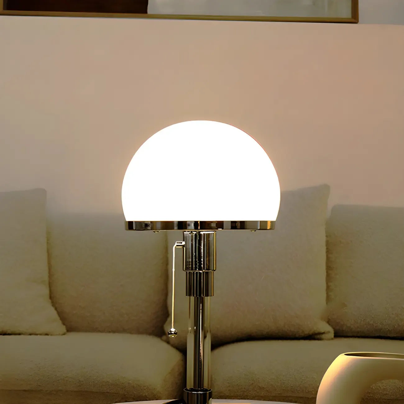 Minimalist  Dome Task Table Lamp with Pull Chain