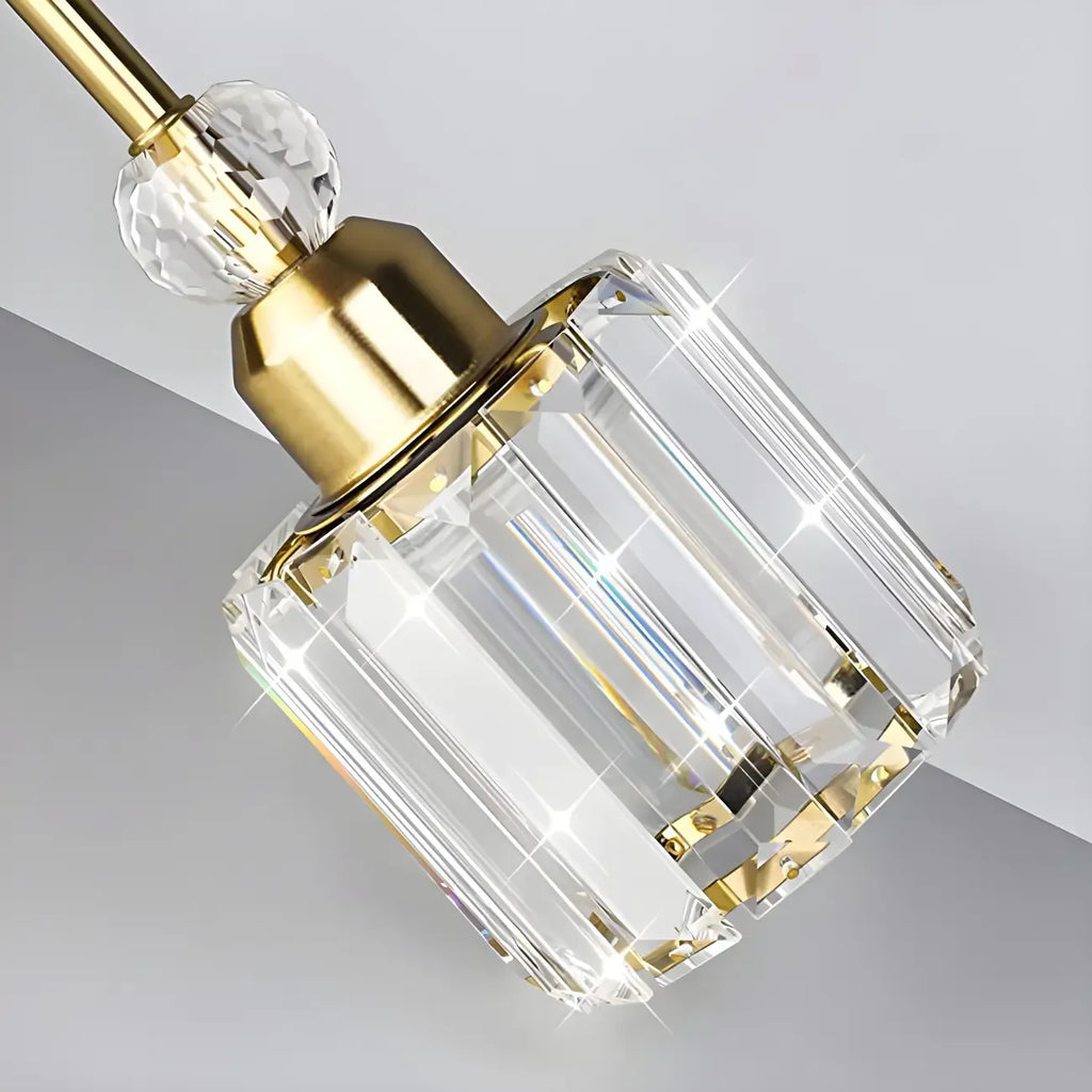 Modern Rod Shape Gold Crystal Vanity Light for Bathroom