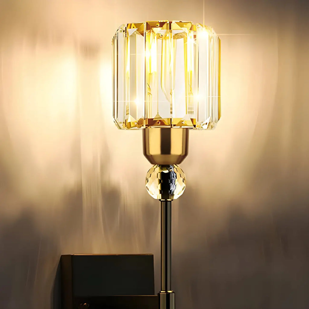 Modern Rod Shape Gold Crystal Vanity Light for Bathroom