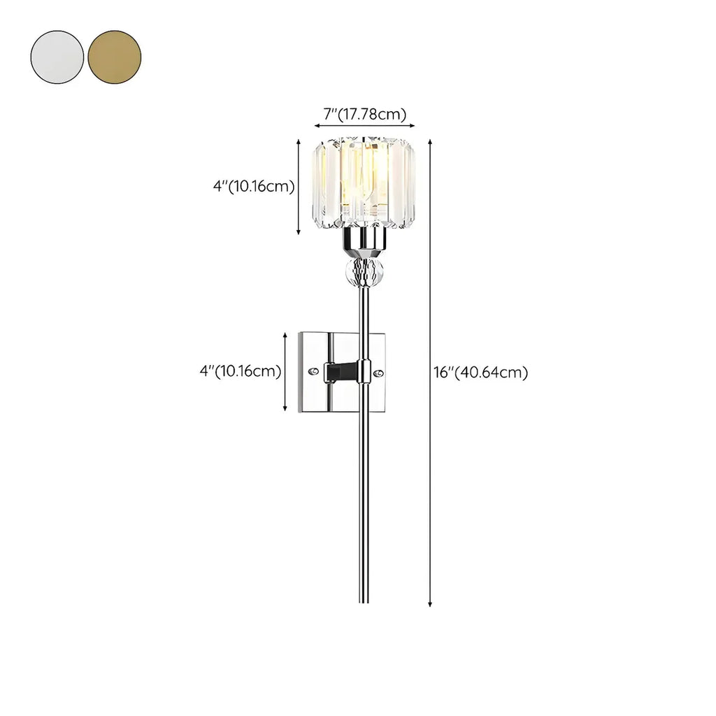 Modern Rod Shape Gold Crystal Vanity Light for Bathroom